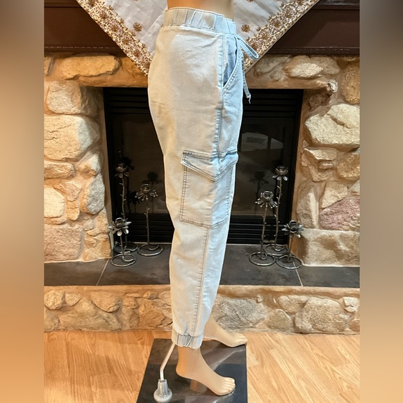 Ashley Mason light Blue Cargo Jogger Pants 17/33 - Picture 3 of 8